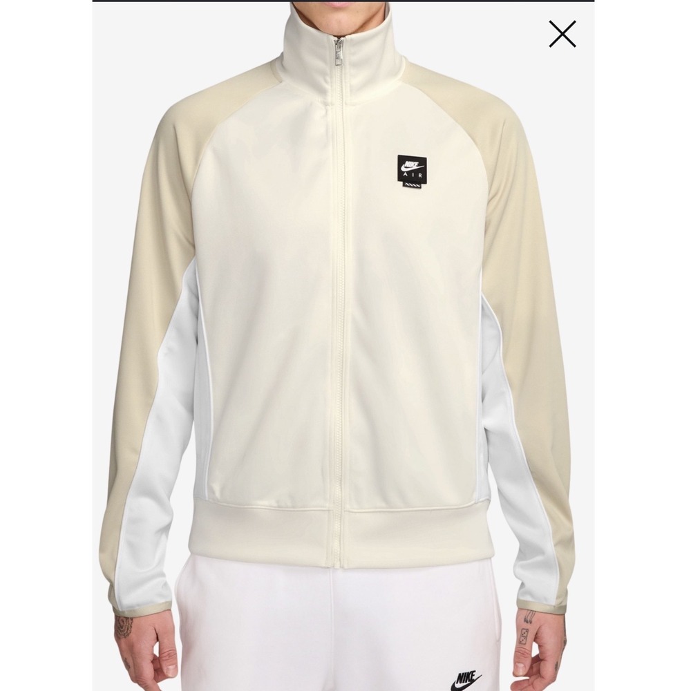 Nike Air Pack Full Zip Jacket Mens Large Tan Cream White Track Sportswear NEW